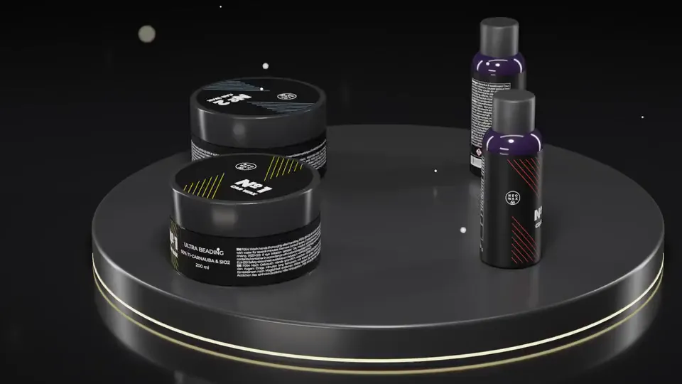 NEOWAX No. 1, No. 2, No. 5 and No. 6 on a turning stage